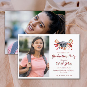 Elegant Two Photo 2026 Graduation Party Invitation