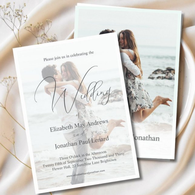 Elegant Two Photo Stylish Wedding Invitation (Creator Uploaded)