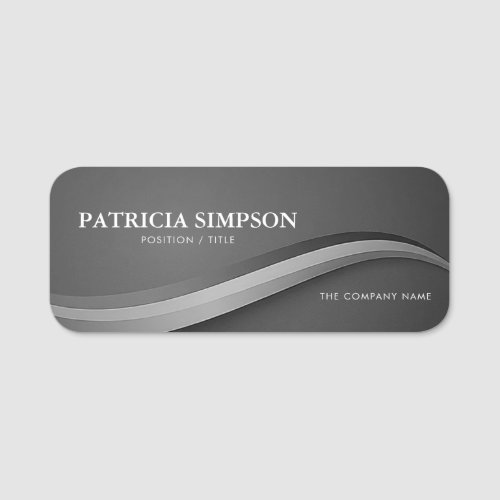 Elegant Two_tone Contrasting Grey Modern Business Name Tag