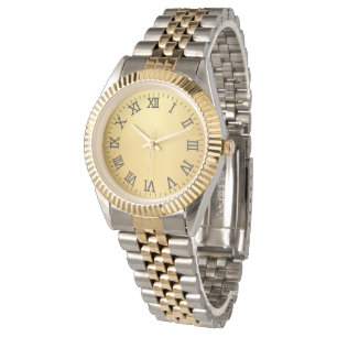 Elegant Two-Tone Gold & Silver Roman Numeral Watch