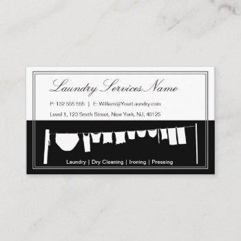 Elegant Two Tone Laundry Services Business Card by ImageAustralia at Zazzle