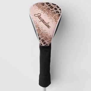 Elegant Two Tone Mocha Leopard Print Golf Head Cover