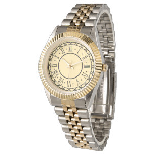 Elegant Two-Tone Silver and Gold Classic Women's W Watch