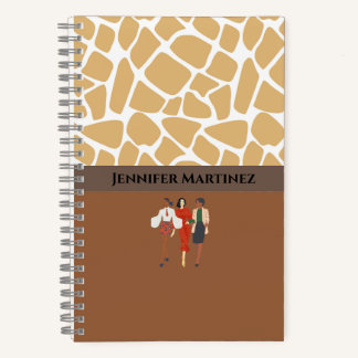 Elegant Two-Toned Personalized Spiral Notebook