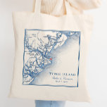 Elegant Tybee Island Georgia Map Navy Blue Wedding Tote Bag<br><div class="desc">Celebrate your Tybee Island wedding in style with our personalized wedding tote bags, showcasing an elegant navy blue Coastal Georgia map. These thoughtful favors are perfect for your guests to remember your special day. Perfect for iconic venues like Tybee Island Wedding Chapel, The Tybee Island Inn, Hotel Tybee, Beachview Club...</div>