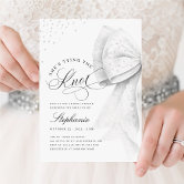 White Elegant Bow Bridal Shower Invitation