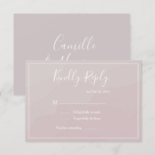 Elegant type blush pink watercolor wedding rsvp invitation