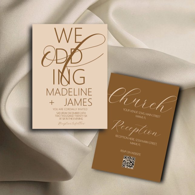 ELEGANT Type Coffee Latte Wedding Invitation (Creator Uploaded)