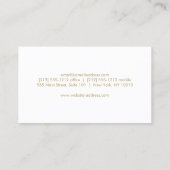 Elegant Type Faux Gold Dragonfly Logo on White Business Card (Back)