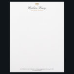 Elegant Type Gold Dragonfly Logo on White Letterhead<br><div class="desc">A vintage inspired illustration of a gold dragonfly creates an elegant identity for your business or personal brand on this stylish letterhead. A beautiful design for interior designers,  home stagers,  realtors,  life coaches or any profession. Matching business card also available. © 1201AM Design Studio</div>