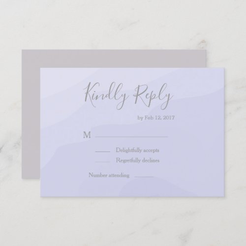 Elegant type lavender watercolor wedding rsvp invitation