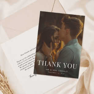 Elegant Type Minimal Photo Thank You Card