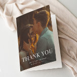 Elegant Type Minimal Photo Wedding  Thank You Card<br><div class="desc">Elegant Type Minimal Photo Wedding Thank You Card. Part of a larger collection of coordinating items. Click the personalize button to customize this design with your details.</div>