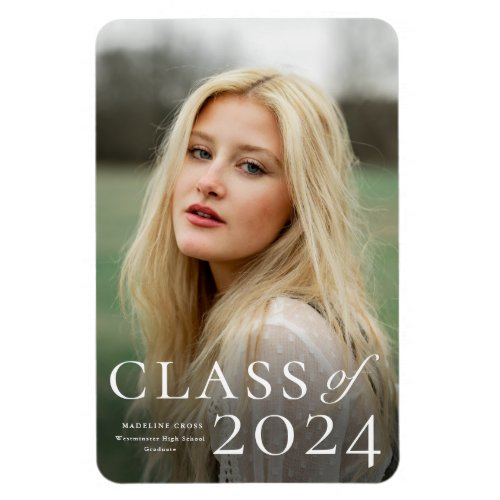 Elegant Type Photo Graduation Announcement  Magnet