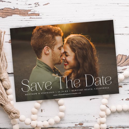 Elegant Type Save The Date Photo Announcement