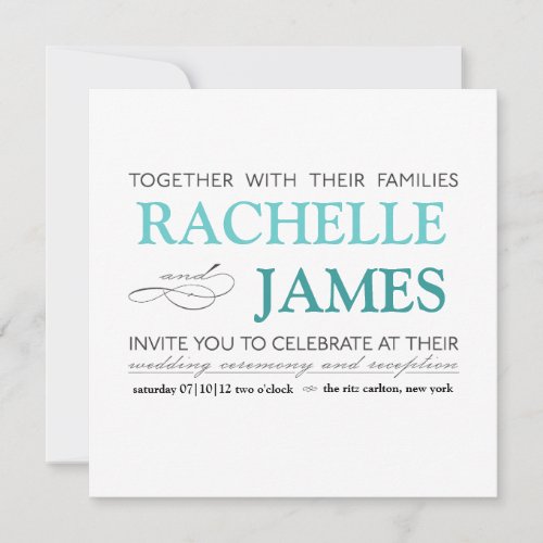 Elegant Type Wedding Invitation