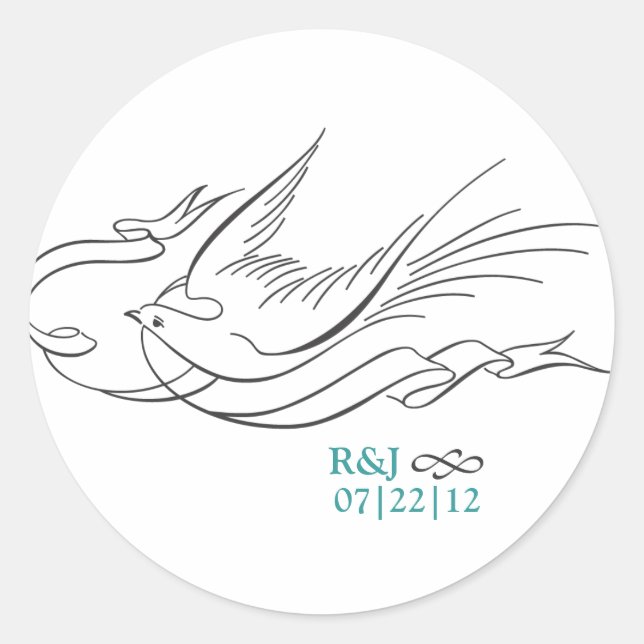 Elegant Type Wedding Monogram Sticker (Front)