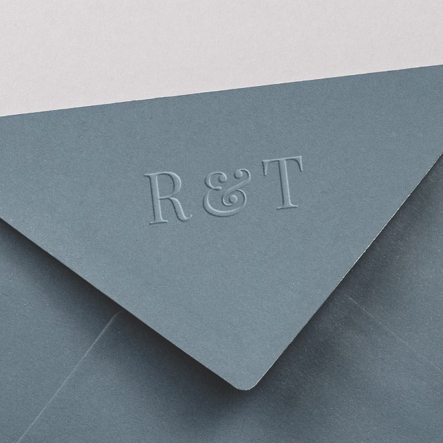 Elegant Typographic Couples Wedding Monogram Embosser (Elegant Simple Typographic Wedding Monogram Envelope or Invitation Embosser.)