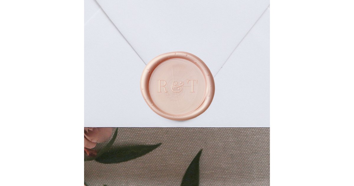 Elegant Typographic Couples Wedding Monogram Wax Seal Stamp | Zazzle