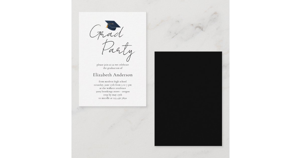 Graduation Note Pad Design Elegant Typographic Graduation Party Note Card | Zazzle