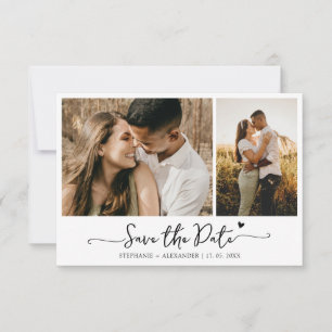 Elegant Typography 2 Photo Wedding Save The Date