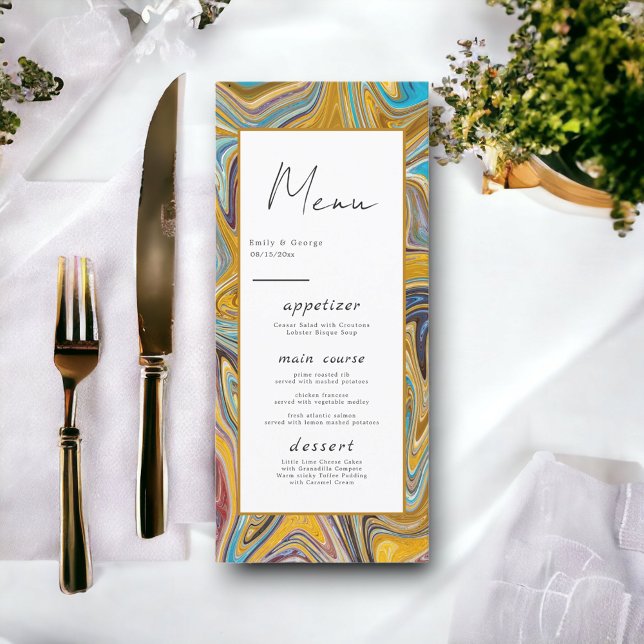 Elegant Typography Abstract Simple Artsy Wedding Menu (Creator Uploaded)