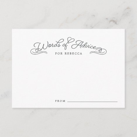 Elegant Typography Advice for the Bride Cards