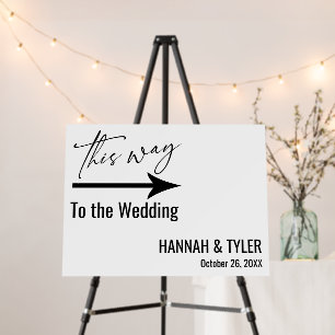 Elegant Typography & Arrow This Way to the Wedding Foam Board