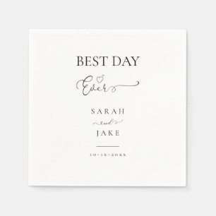 Elegant Typography:BEST DAY EVER wedding  Napkins