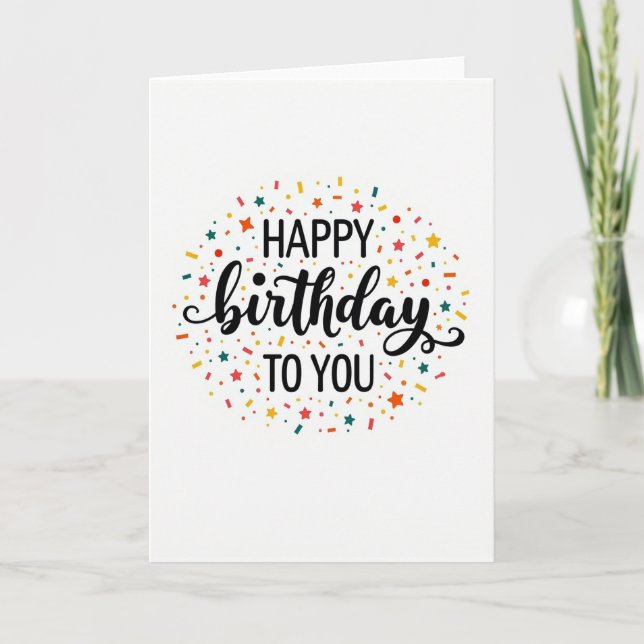 Elegant Typography Birthday Card (Front)