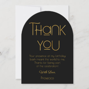 Elegant Typography Birthday Photo Thank You Card