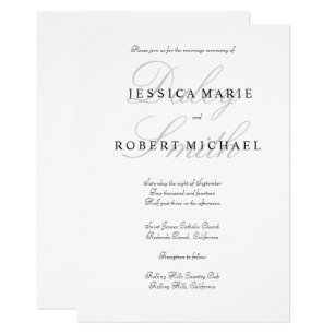 black and white wedding invitations zazzle