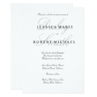 Elegant Typography Black & White Wedding Invitation