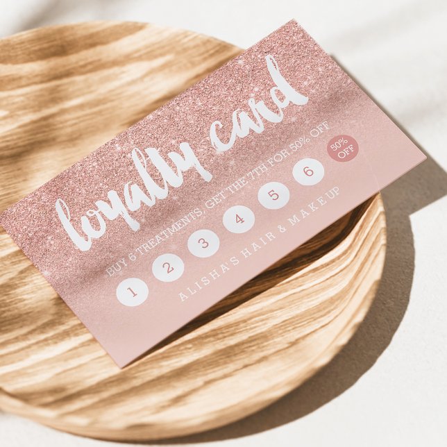 elegant typography blush rose gold loyalty card (Creator Uploaded)