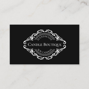 elegant  typography candle maker black and white  business card