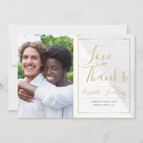 Elegant Typography | Chic Marble Thank You Photo - Elegant Typography | Chic Marble Thank You Photo Card by Eugene Designs.