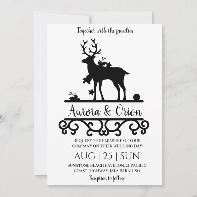 elegant typography christmas wedding cards (Front)