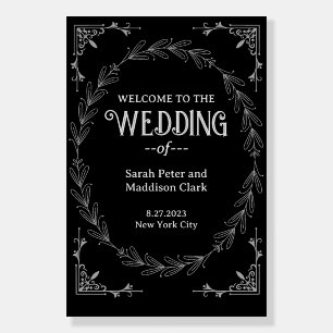 Elegant Typography Classic black white wedding  Foam Board