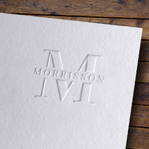Elegant Typography Classic Monogram and Name Embosser