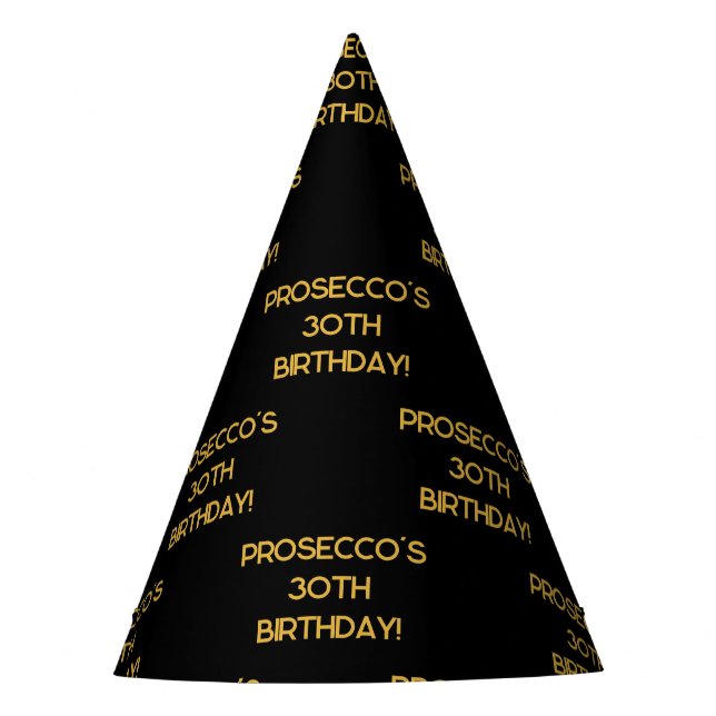 Elegant Typography Custom Birthday Party Hat (Front)