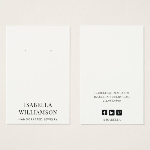 Elegant Typography Earring Jewelry Display Card