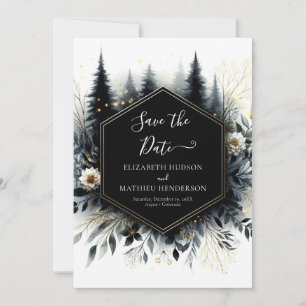Elegant Typography Enchanted Forest Wedding Save The Date
