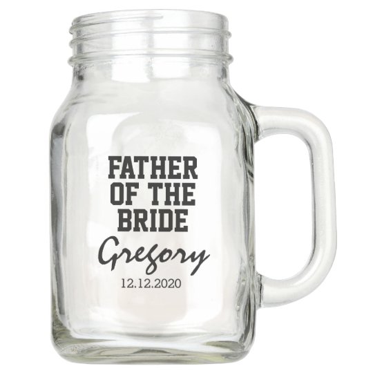 elegant typography father of the bride monogram mason jar zazzle com