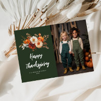 elegant typography floral happy thanksgiving photo