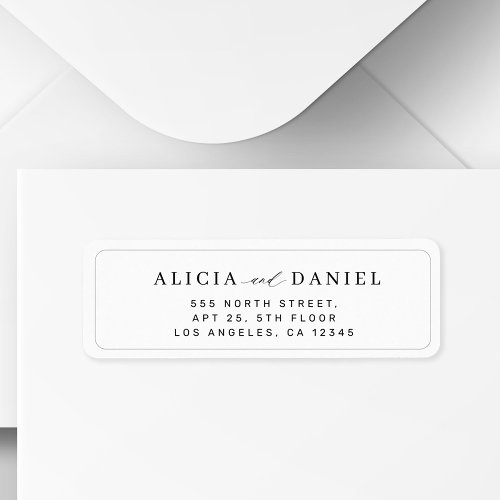 Elegant typography framed wedding return address  label