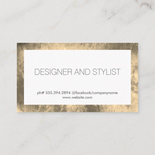 Elegant Typography / Gold Border Business Card Zazzle