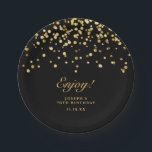 Elegant Typography Gold Glitter 70th Birthday  Paper Plates<br><div class="desc">Black & Gold Chic Typography Glitter Dust 70th Birthday Paper Plates</div>
