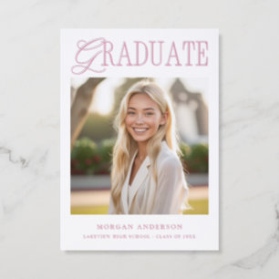 Elegant Typography Graduation Letterpress Photo Cards