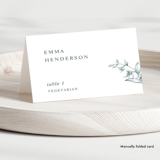 Elegant Typography Green Wedding Place Cards (Creator Uploaded)