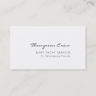 Elegant Typography. Handwritten Sailing Crew Name Business Card